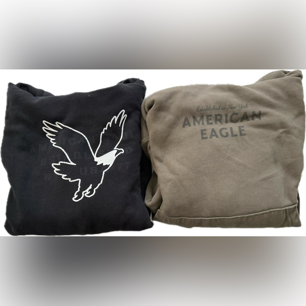 Bundle of American Eagle Black and Green Hoodies